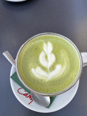 Matcha latte with soy milkk  at Panier Coffee & Brunch in Tenerife