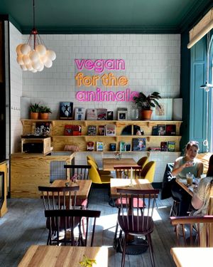 Gorgeous space, enhancing the heartwarming vibe and amazing food!  at Full Soul Vegan in Stockholm