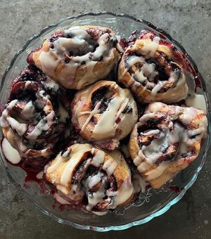 Blueberry and white chocolate rolls at Full Soul Vegan in Stockholm