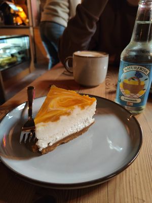 Passion and white chocolate cheesecake! at Full Soul Vegan in Stockholm