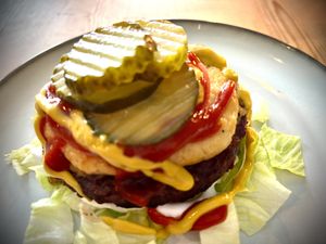 Naked Beyond Meat Burger (keto vegan, no buns)  at Full Soul Vegan in Stockholm