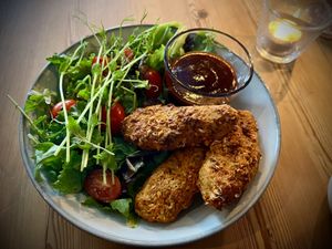 Vegan fried chicken   at Full Soul Vegan in Stockholm