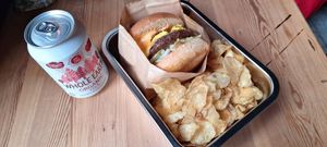 Yolo combo burger at Full Soul Vegan in Stockholm