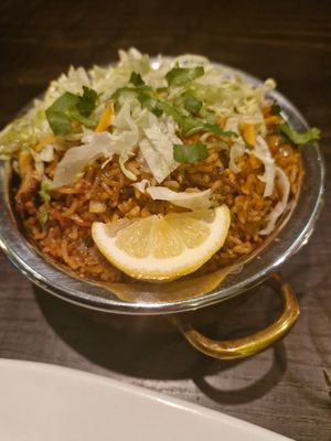 Mushroom biryani at Taste of Asia in Newport
