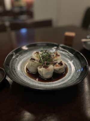 Corn spinach dumplings   at Gyuto in Hamala