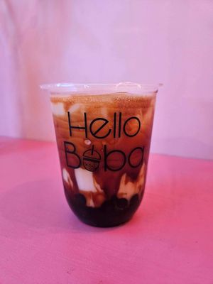 Brown sugar fresh milk with oatmilk  at Hello Boba in Vaestra Froelunda