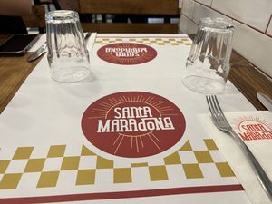 Inside the restaurant   at Pizzeria Santa Maradona in Naples