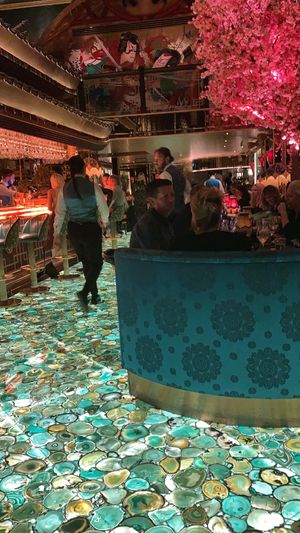 Cherry blossom tree and pagoda bar at The Ivy Asia in Brighton