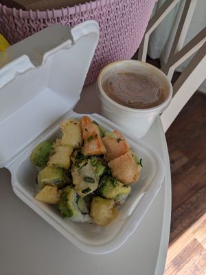 Veggie mountain roll and miso soup, lunch special #1 at The Biggest Little Sushi Bar in Reno