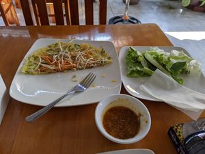 Pancake - forgot to photograph until I was halfway through! at Minh Kien Vegetarian Restaurant in Hoi An