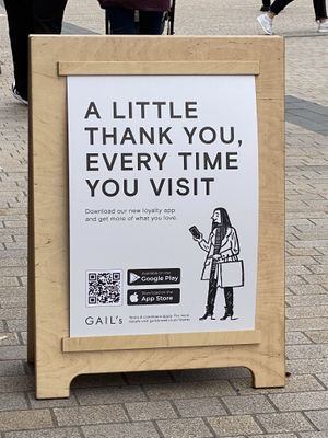 QR code to download the loyalty app  at Gail's - Bromley  in Bromley