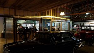 in the gallery looking in at Hella Vegan Eats in Oakland