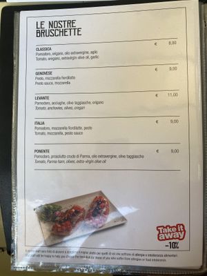 Some vegan options  at Il Maggiore Café in Riomaggiore