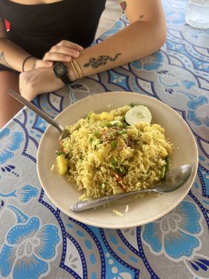 Vegetarian pineapple fried rice (ask for no oyster sauce for every dish)  at Mawar Floating Resturant  in Pahang