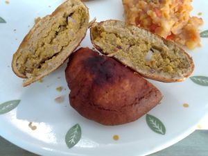 Sattu litti at Hari Om International Cafe in Bodhgaya