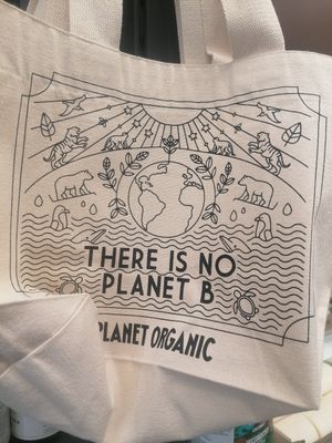 Cute shopping bag at Planet Organic - Broadway Market in East London