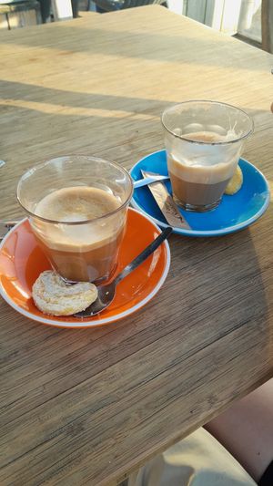 Oatmilk flat white at Beach Club Natural High in Ouddorp