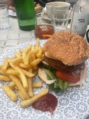Vegan burger   at The Garden  in Lagos
