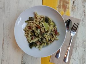 Fusilli Pesto Salad at Soulscape Café in Koh Phangan
