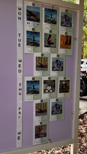 event board outside is center and restaurant  at Soulscape Café in Koh Phangan