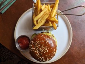 Plant based burger at The Marlborough in Richmond