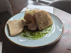 Hummus & focaccia at The Marlborough in Richmond