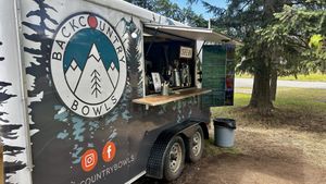 Truck parked at Wells Grey Visitor Centre  at Backcountry Bowls Food Truck in Clearwater