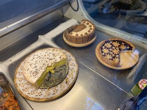 Today’s cake: torta della nonna, crostata and speculus cake  at Pepita D'oro  in Tenerife