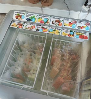 Ice cream selection at Pepita D'oro  in Tenerife