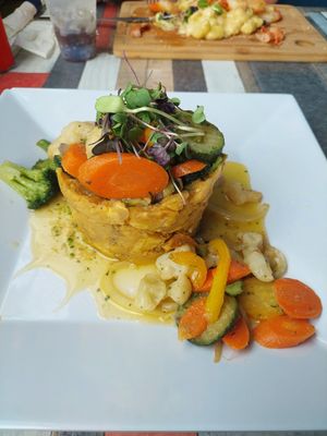 Vegan Mofongo with vegetables at Kalizo Seafood Bar & Grill in Fajardo