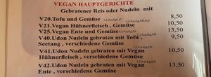 Vegan menu  at Goldene Ente & DaDa Lieferservice in Koblenz