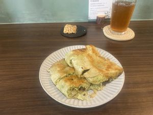 Chinese omelette with cabbage and room, oat bar and gelidium  at Zone Su in Tainan