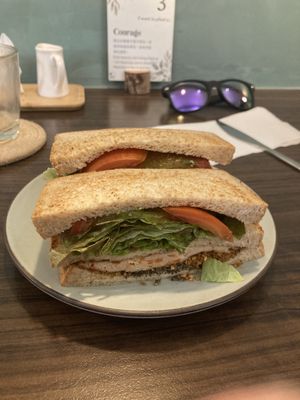 Toast with plant-based meat  at Zone Su in Tainan
