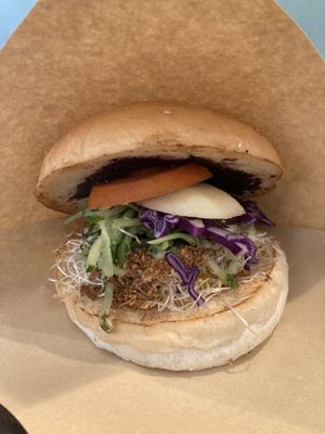 Veggie burger  at Zone Su in Tainan