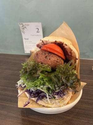 Homemade patty with teriyaki burger   at Zone Su in Tainan