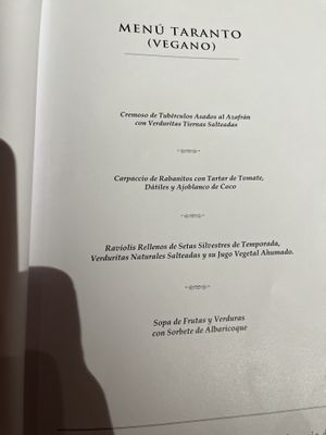 Menu shot  at Corral de la Moreria in Madrid