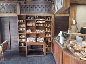 Shop Items And Counter. at Tukies Coconut Shop  in Ubud