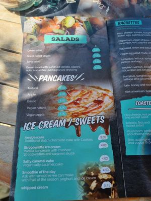 Menu at N-Joy in Kos