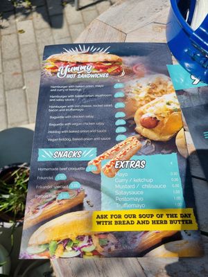 Menu at N-Joy in Kos