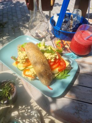 Vegan ham, cheese and tofu at N-Joy in Kos