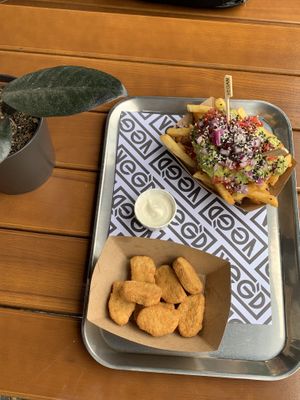 veg nuggets and guacamole fries   at VEG'D - Vegan Burgers - X-Berg in Berlin
