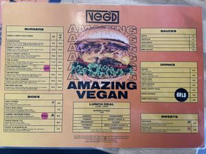 Menu  at VEG'D - Vegan Burgers - X-Berg in Berlin