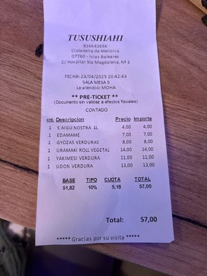   at TuSushiAhi in Menorca