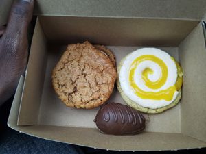 Oatmeal cream pie, lemon deliciousness and peanut butter easter egg!! 🤤 at The Caring Kitchen in Rancho Cordova