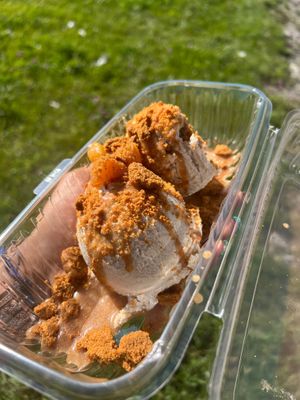 Peach cobbler Icecream  at Tastes of Bri in Cicero