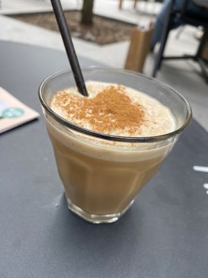 Iced coffee with oat milk  at Anne&Max in Tilburg