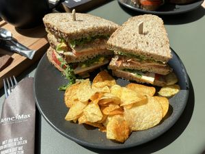 Vegan Club Sandwhich with smoked tofu.  at Anne&Max in Tilburg