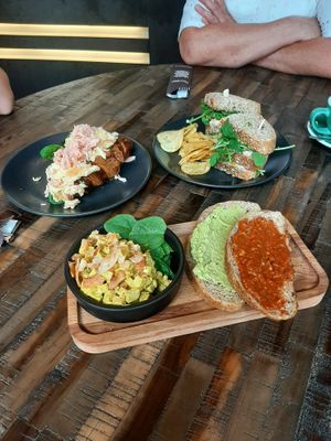 Klutsvrei (in the front) the other two dishes aren't vegan.  at Anne&Max in Tilburg