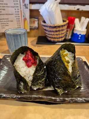 Ume and Takana at Onigiri Mitsuya in Kanazawa