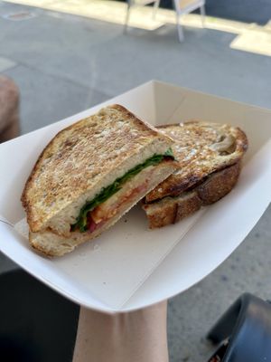 Pizza toastie  at Piknik in Burleigh Heads